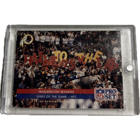 Joe Theismann Autographed Washington Redskins Pro‎ Set Team Card One Touch Case - Picture 1 of 2